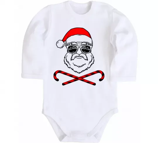 Дитячий бодік Дід Мороз хохо swag Білий фото