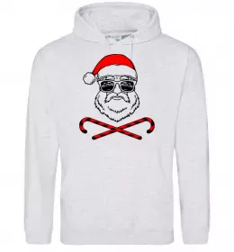Чоловіча толстовка (худі) Дід Мороз хохо swag Сірий меланж фото