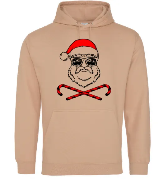 Мужская толстовка (худи) Дід Мороз хохо swag Песочный фото