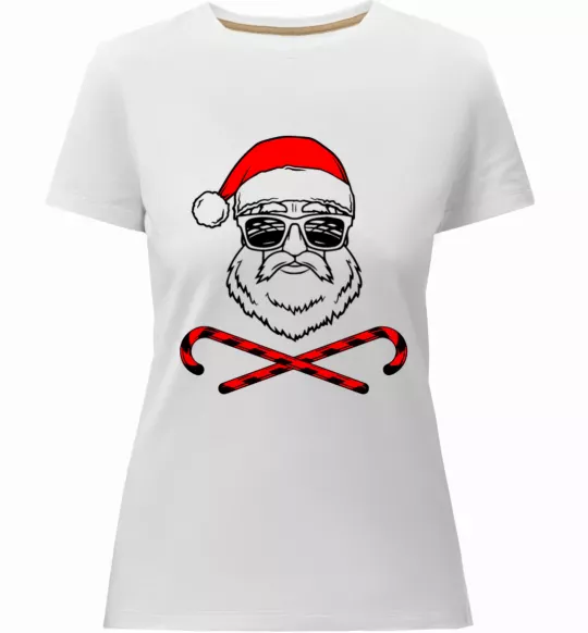 Женская премиум футболка Дід Мороз хохо swag Белый фото