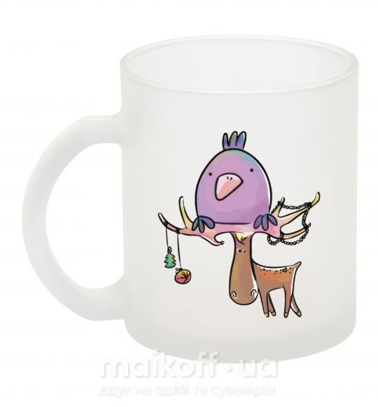 Чашка скляна Funny deer&bird Фроузен фото