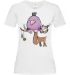 Женская футболка Funny deer&bird Белый Женская футболка Funny deer&bird Белый фото