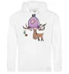 Мужская толстовка (худи) Funny deer&bird Белый фото