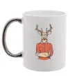 Чашка з кольоровою ручкою Oh, deer Срібло фото