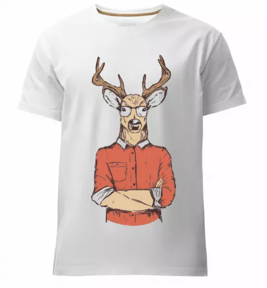 Мужская премиум футболка Oh, deer Белый фото