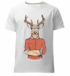 Мужская премиум футболка Oh, deer Белый фото