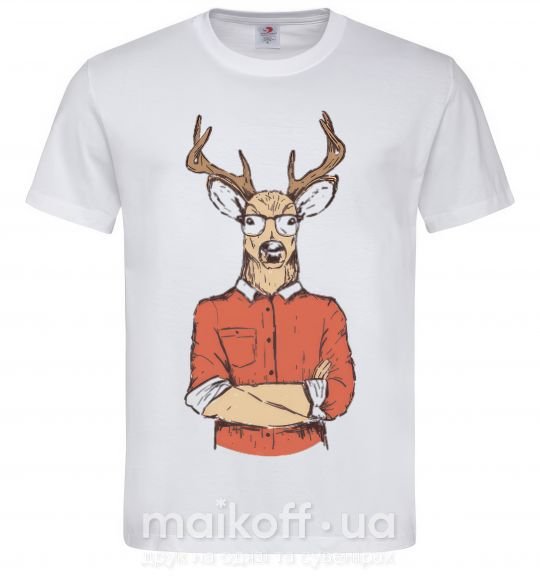Чоловіча футболка Oh, deer Білий фото