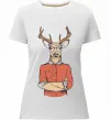 Женская премиум футболка Oh, deer Белый фото