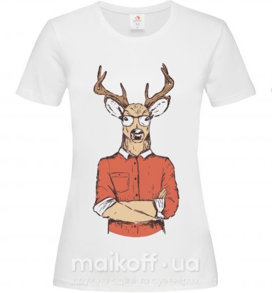 Жіноча футболка Oh, deer Білий фото