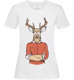 Женская футболка Oh, deer Белый фото