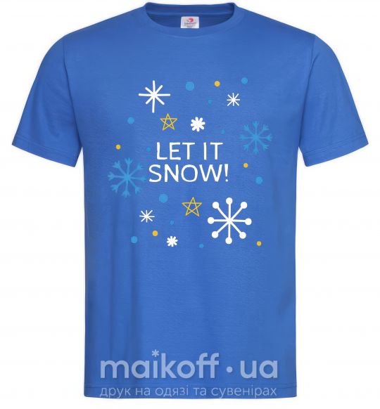Мужская футболка Let it snow Ярко-синий фото