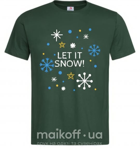 Чоловіча футболка Let it snow Темно-зелений фото