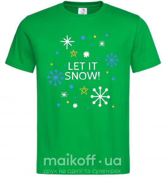 Мужская футболка Let it snow Зеленый фото