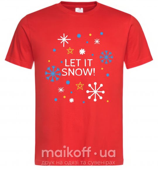 Мужская футболка Let it snow Красный фото