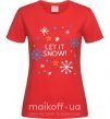 Женская футболка Let it snow Красный фото