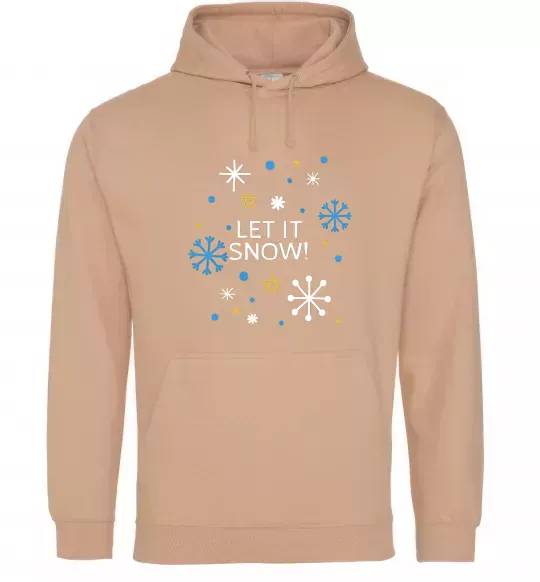 Мужская толстовка (худи) Let it snow Песочный фото