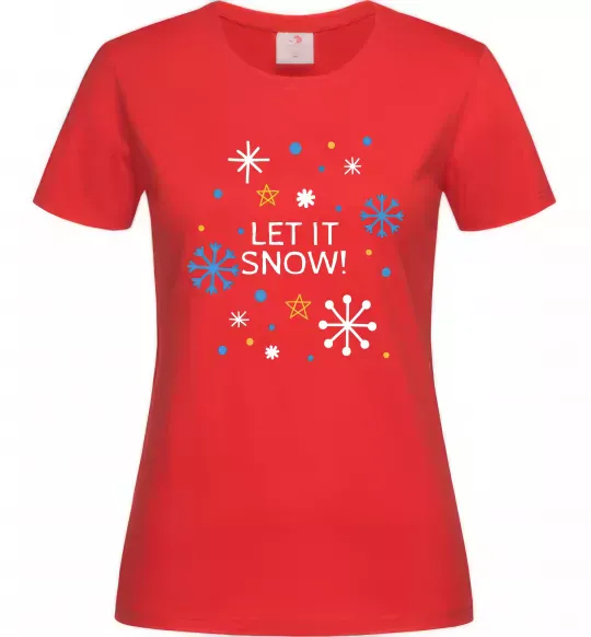Жіноча футболка Let it snow Червоний фото
