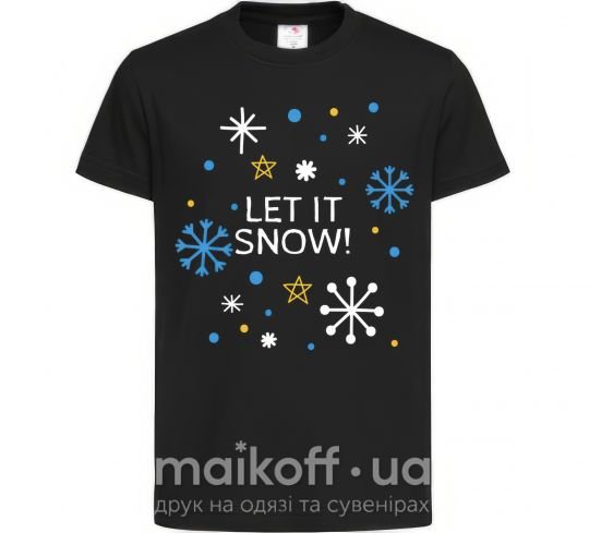 Детская футболка Let it snow Черный фото