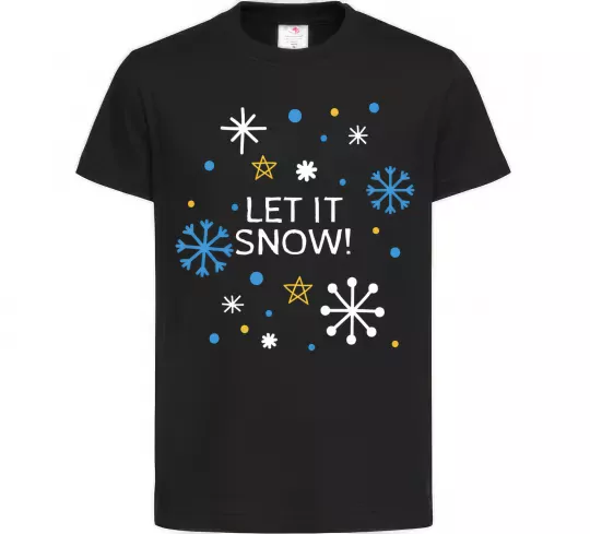 Детская футболка Let it snow Черный фото