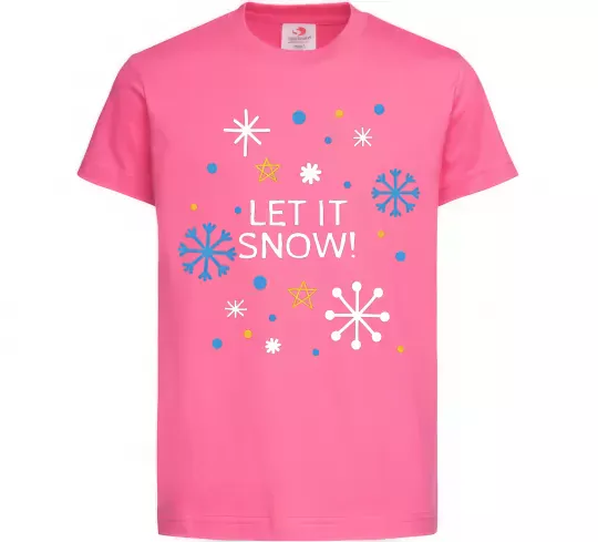 Детская футболка Let it snow Ярко-розовый фото