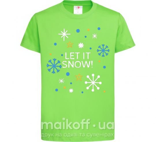 Детская футболка Let it snow Лаймовый фото