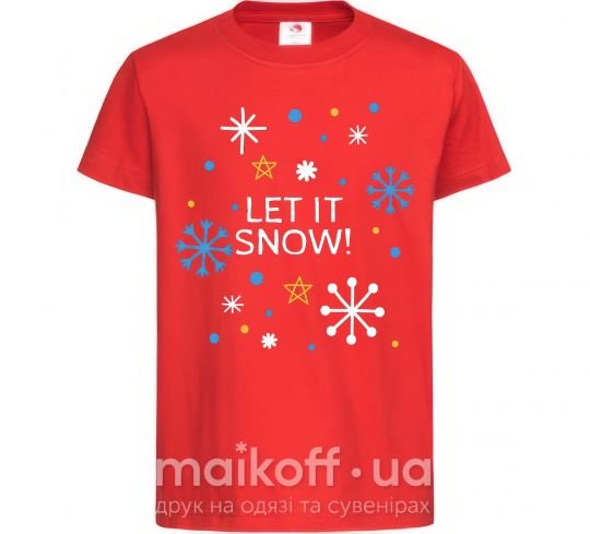 Детская футболка Let it snow Красный фото