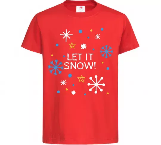 Детская футболка Let it snow Красный фото