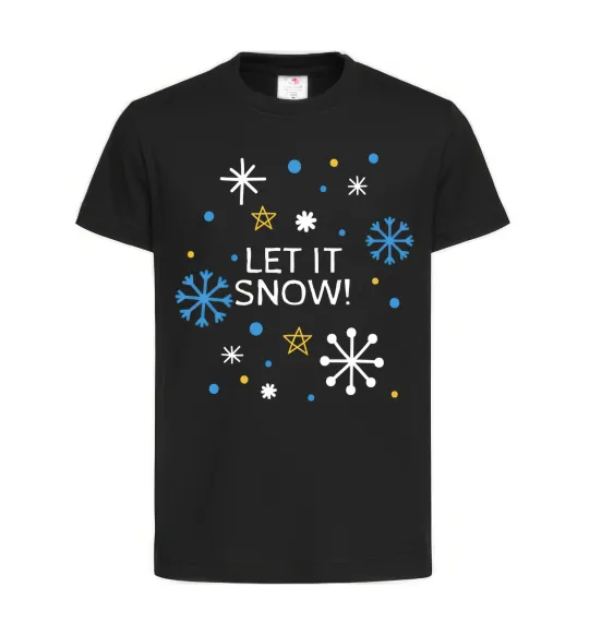 Детская футболка Let it snow Черный фото