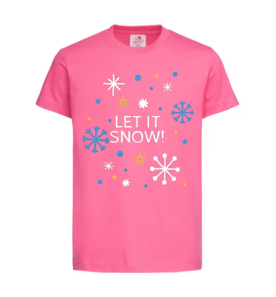 Детская футболка Let it snow Ярко-розовый фото