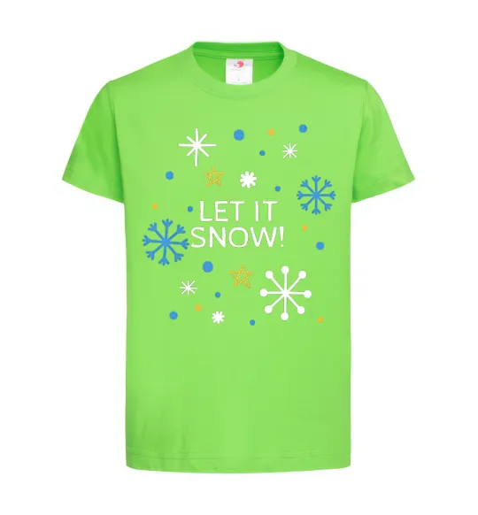 Детская футболка Let it snow Лаймовый фото