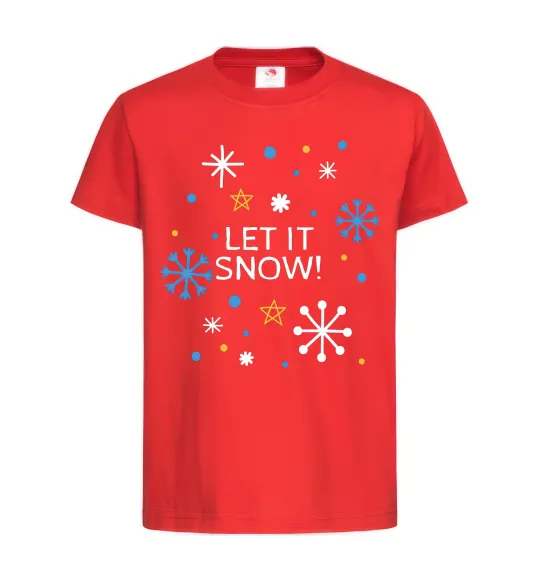 Детская футболка Let it snow Красный фото