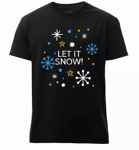 Мужская премиум футболка Let it snow Черный фото