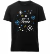 Мужская премиум футболка Let it snow Черный фото