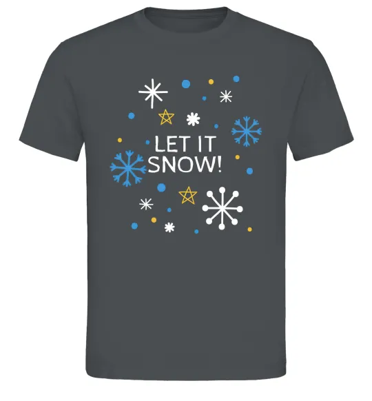 Мужская футболка Let it snow Графит фото