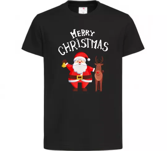 Дитяча футболка Merry Christmas Чорний фото