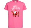 Дитяча футболка Merry Christmas Яскраво-рожевий фото
