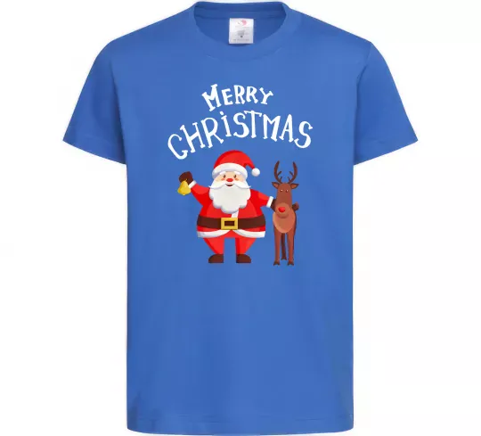 Дитяча футболка Merry Christmas Яскраво-синій фото