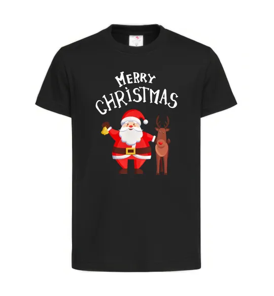 Дитяча футболка Merry Christmas Чорний фото