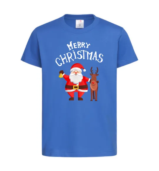 Дитяча футболка Merry Christmas Яскраво-синій фото