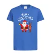 Дитяча футболка Merry Christmas Яскраво-синій фото