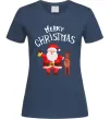 Жіноча футболка Merry Christmas Темно-синій фото