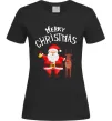 Жіноча футболка Merry Christmas Чорний фото