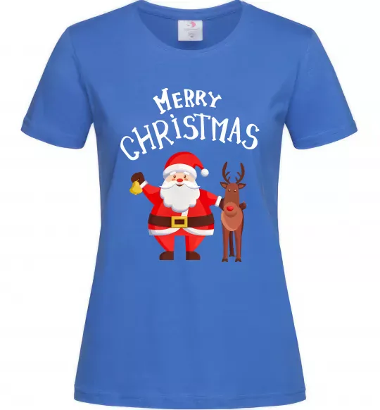 Жіноча футболка Merry Christmas Яскраво-синій фото