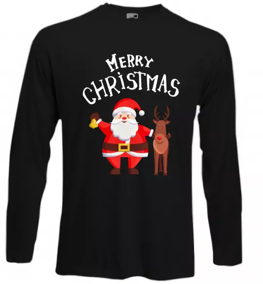Лонгслив Merry Christmas Черный фото