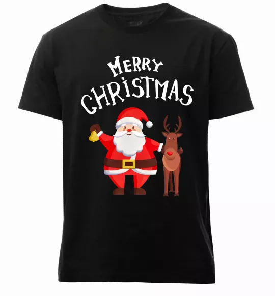 Чоловіча преміум футболка Merry Christmas Чорний фото