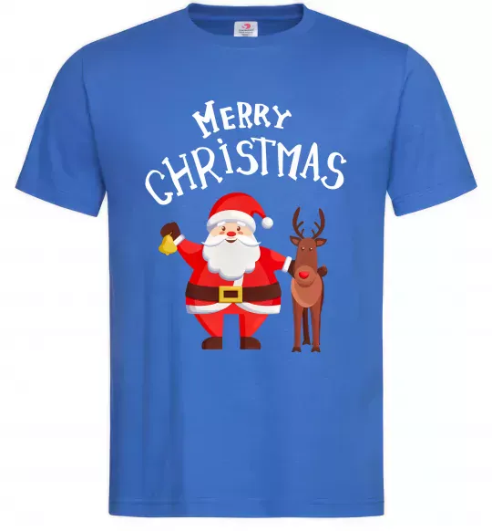Мужская футболка Merry Christmas Ярко-синий фото