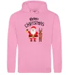 Женская толстовка (худи) Merry Christmas Розовый фото