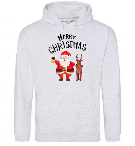 Женская толстовка (худи) Merry Christmas Серый меланж фото