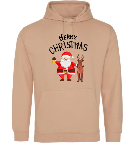 Женская толстовка (худи) Merry Christmas Песочный фото