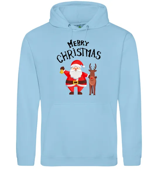 Женская толстовка (худи) Merry Christmas Голубой фото